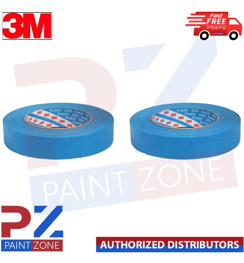 3M 3434 QTY ROLL Blue MASKING TAPE 07895 Water & Solvent Resistant 18MM X 50M
